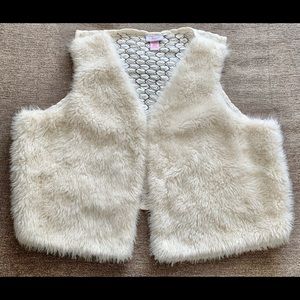 Women's Faux Fur Vest White Coat Size 18